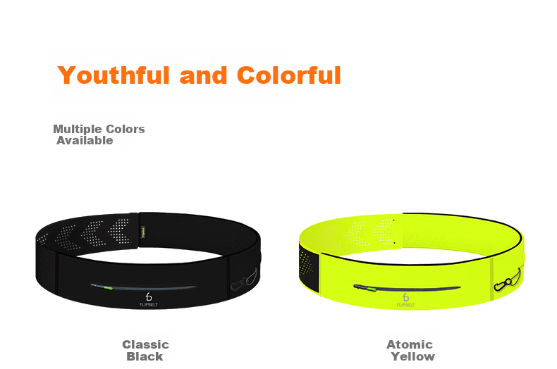 Flipbelt [Magic Tape Zipper Style] Men's And Women's Sports Running Waist Pack Belt Marathon Gear, Black, Adjustable Versio 32