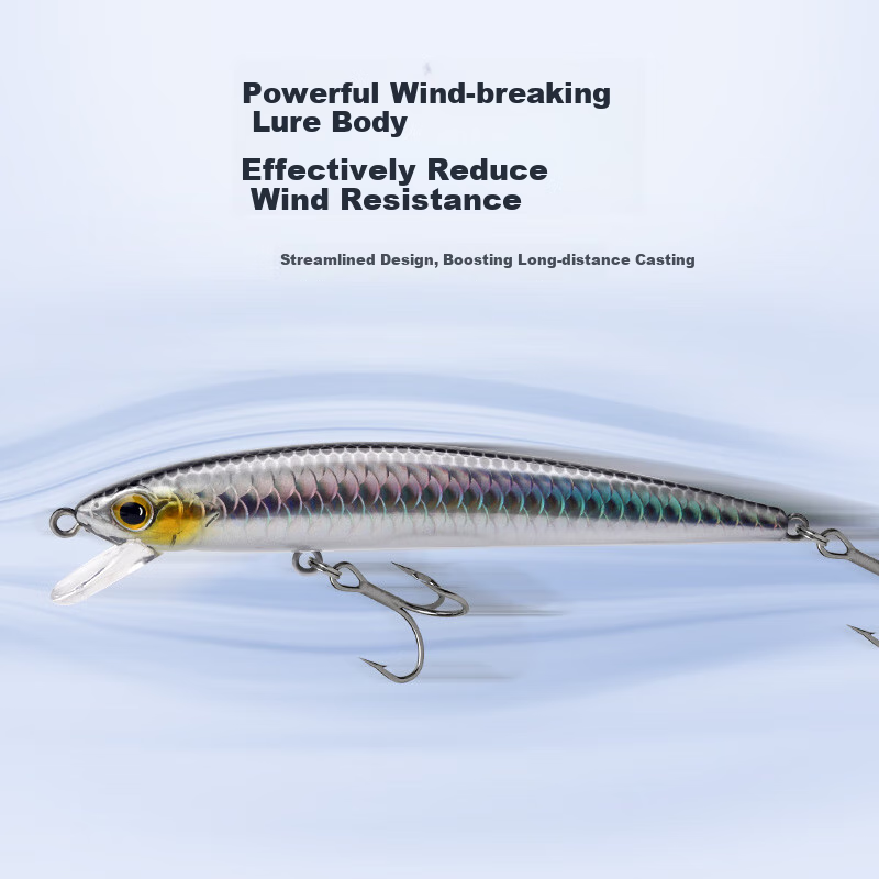 Guowangliya Lure, Suspended Shadow, Hovering Minnow Long-Casting Lure, Topmouth Culter Bait, 6.5g-80mm LN02