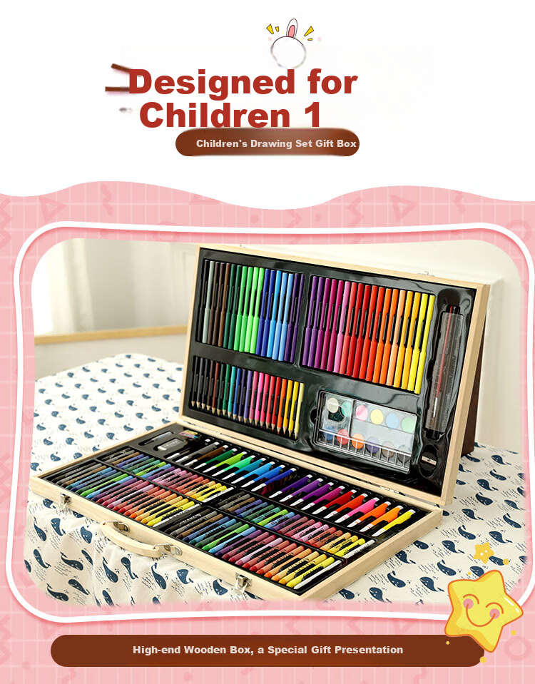 Ledi Children's Drawing Set for Boys And Girls, Educational Toys for Ages 3-6, Crayons And Watercolor Pens, Art Supplies, Birthday Gift 2