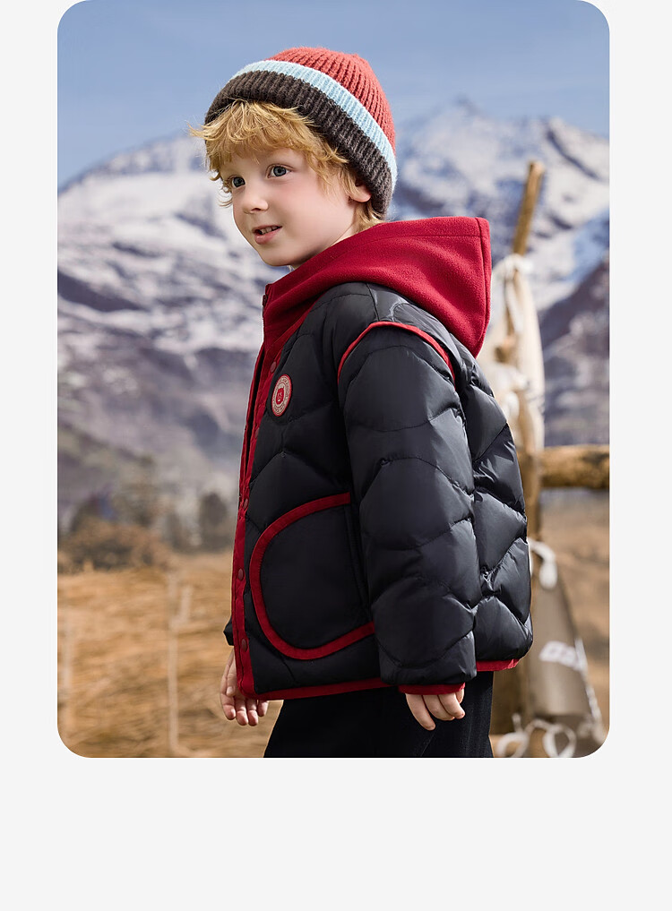 ASK JUNIOR [Three-Proof One Garment Three-Wear] Canadian Duck Down Children's Down Jacket 2025 Winter Toddler Fleece Warm Boys 13