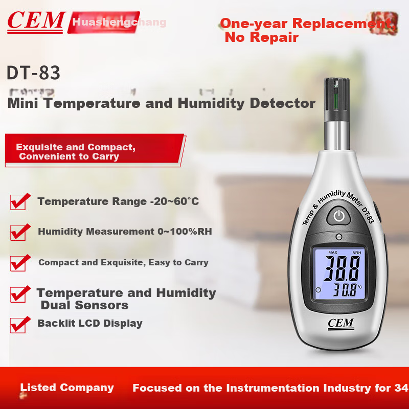 Термогигрометр CEM DT-83, промышленный высокоточный, электронный цифровой дисплей, для дома и улицы