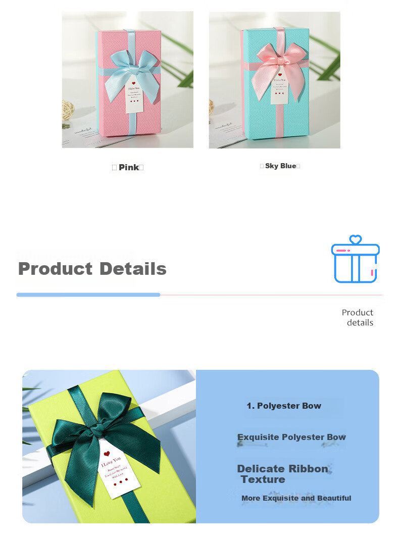 Ouliwen Gift Box, Large Size, Elegant Feel, Birthday Gift, Holiday Student Stationery Storage Gift Box, Empty Box Storage Cardboard Box, 31cm*23.5cm*6cm, Blue 4