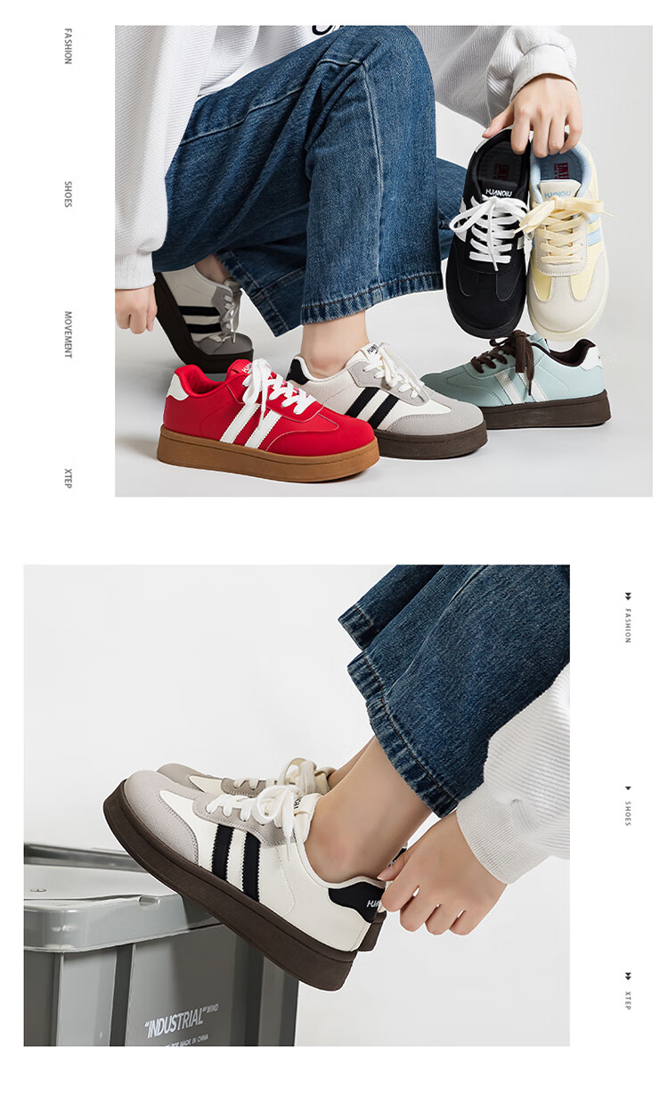 Global Original Vintage Style Black Women's Sneakers 2026 New Ins Versatile Thick Sole Height Increasing Skate Shoes 4