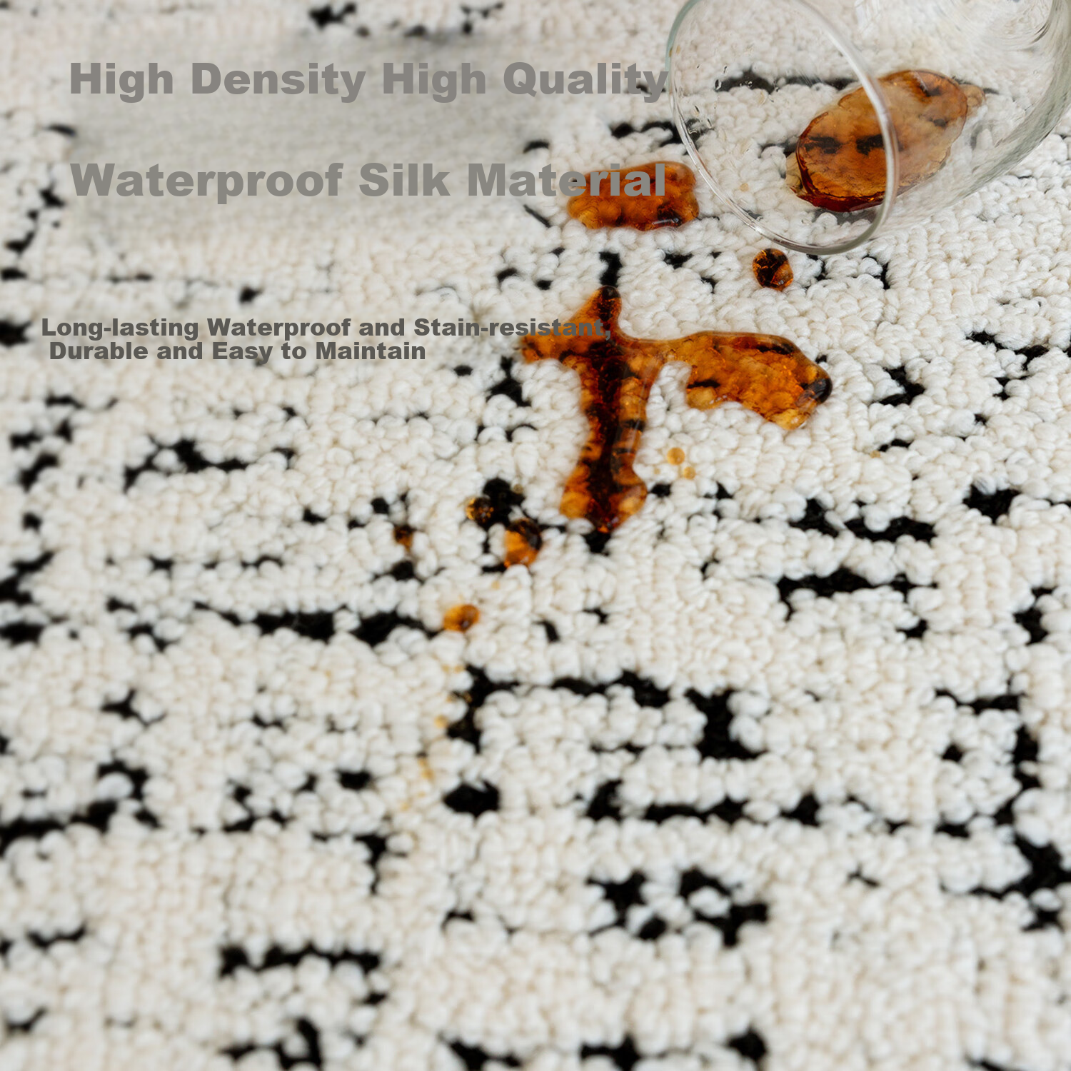 Shengwaluding Circular Carpet Mat for Bedroom, Sofa, Living Room, Luxurious Feel, Waterproof, Stain-Resistant, Washable Bedside Rug, Computer Chair Floor Mat 9