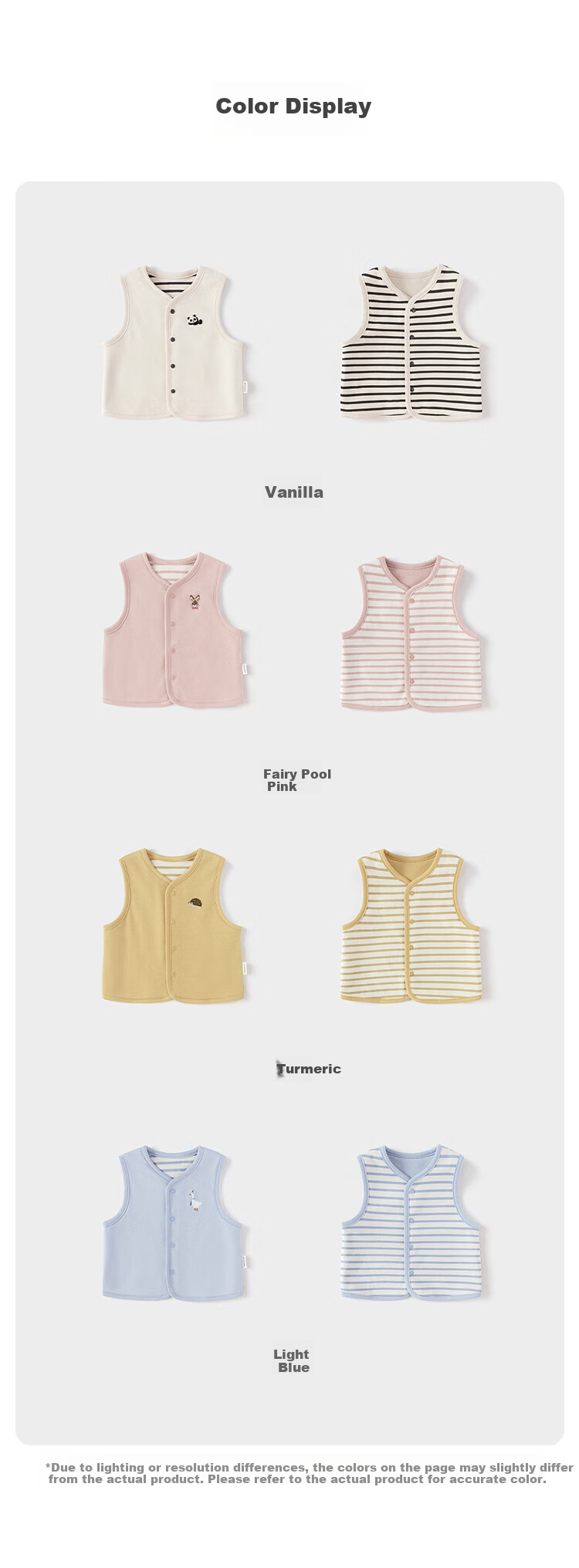 Babylove Infant Vest for Spring And Autumn, Unisex Baby Pure Cotton Warm Lightweight Vest, Reversible Striped Versatile Waistcoat for Outer Wear 6