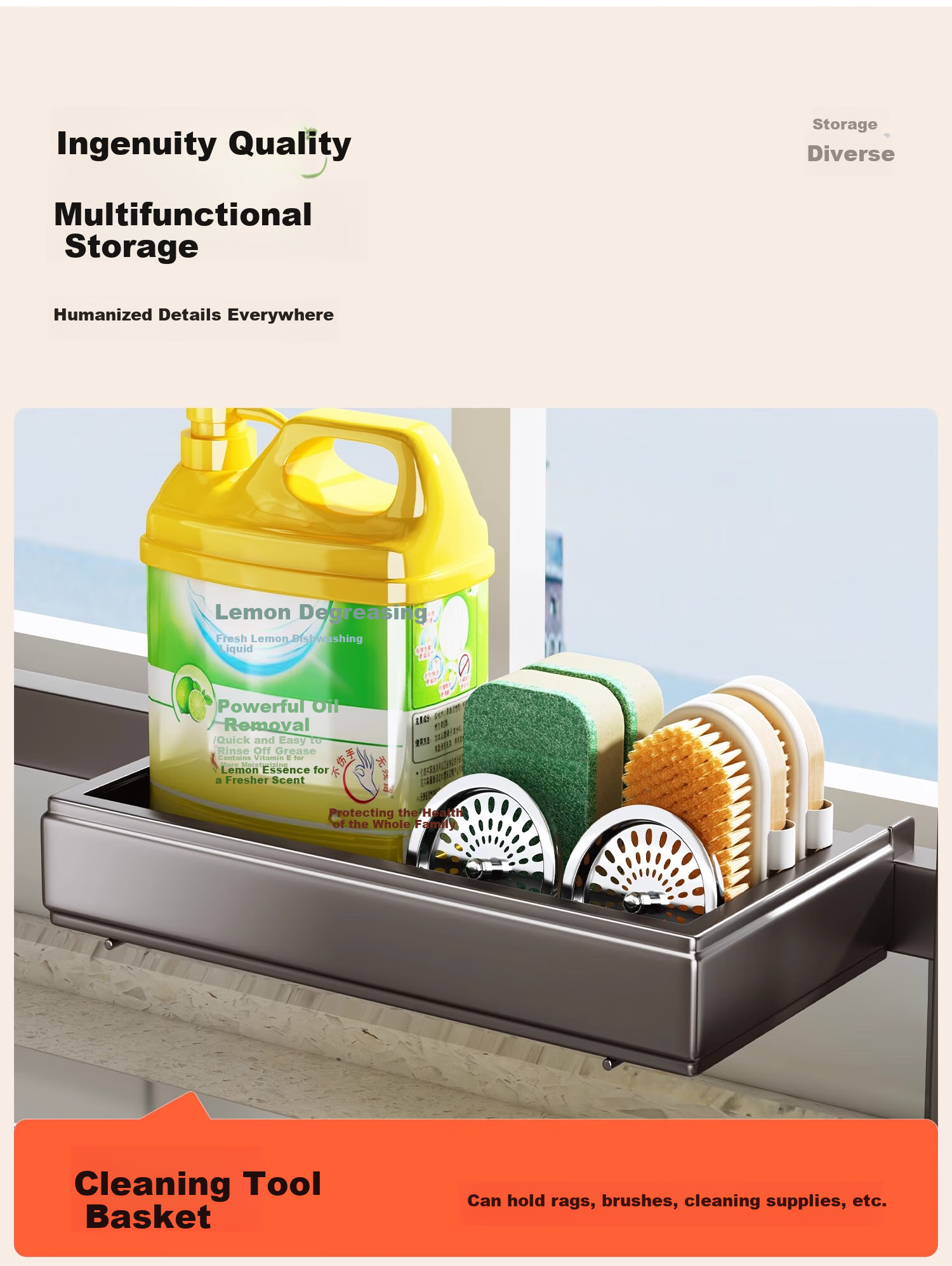 Shuaishi Kitchen Utensil Storage Rack, Sink Drainer Rack, Dish Rack, Bowl And Plate Washing Rack, Sink Organizer Shelf 18