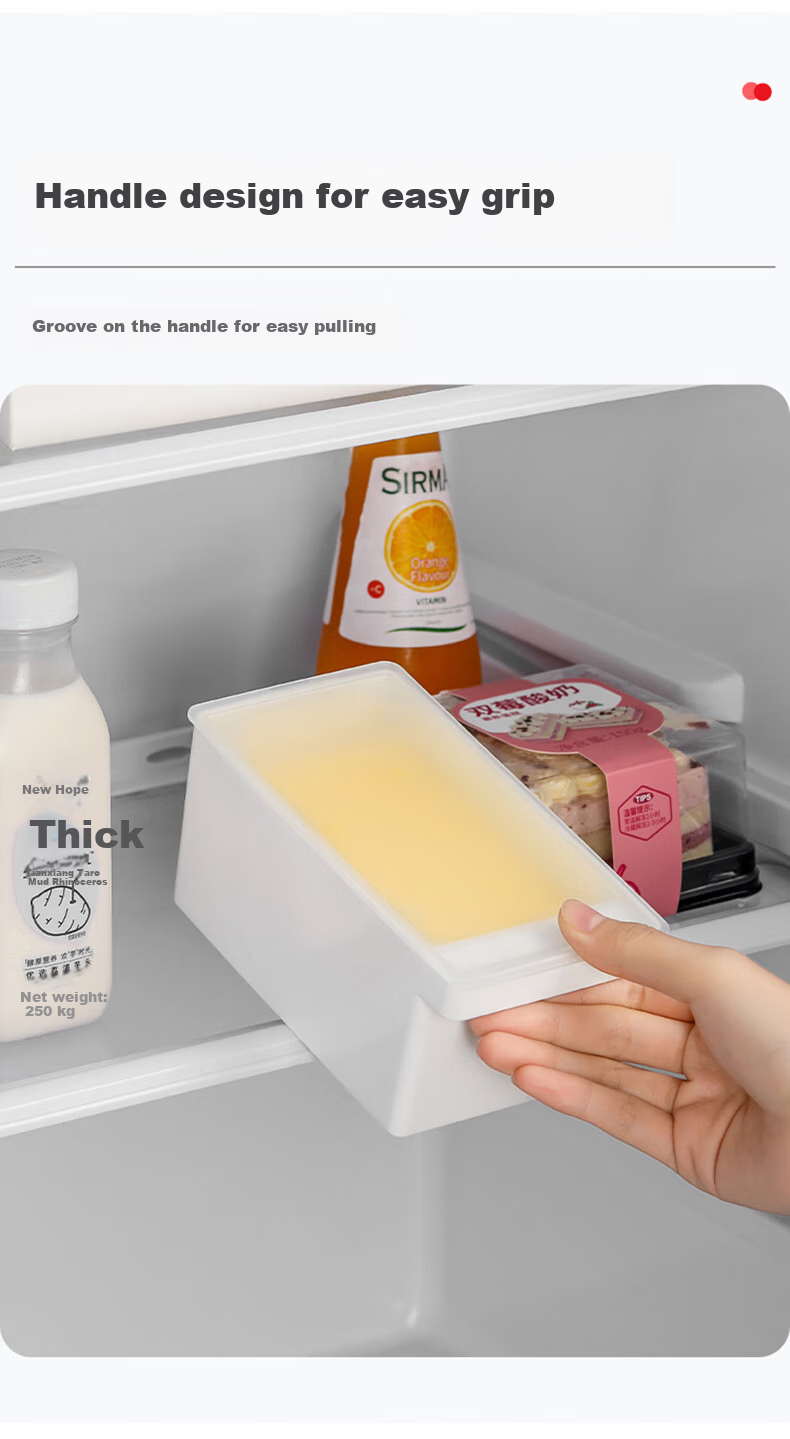 Baijie Butter Container, Storage Box with Lid, Refrigerator Organizer, Cheese Cutter, Large Size 9