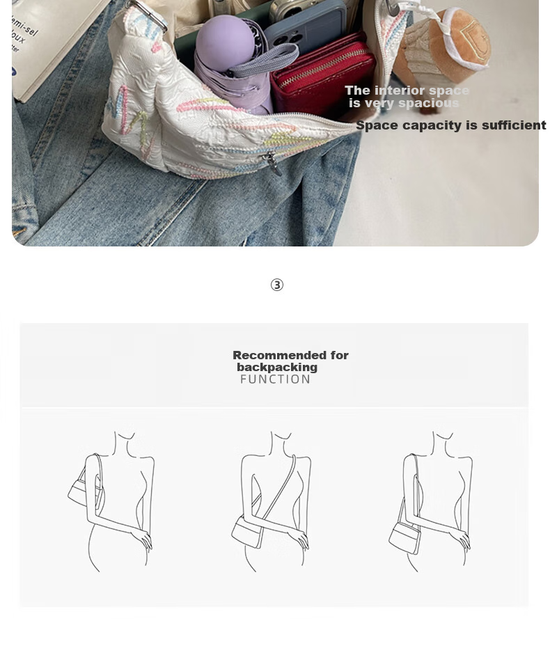 Aiqinghai Handbag, Women's Crossbody Bag, Dumpling Bag, Canvas Bag, Commuter Brand, Birthday And Mother's Day Gift, Practical Present for Mom 8