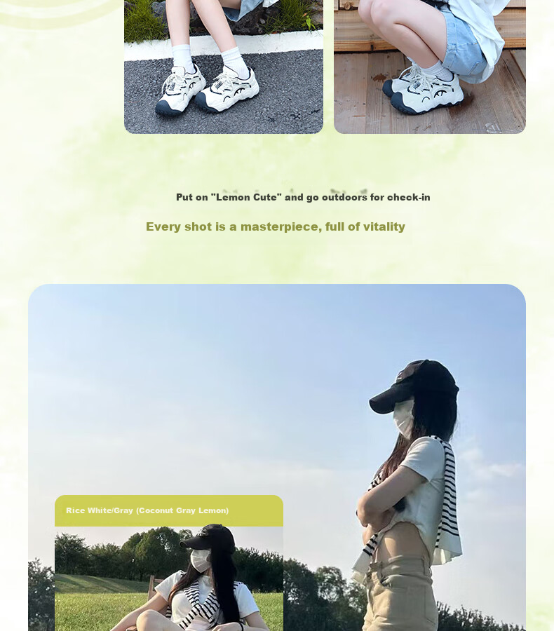CAMEL [Dilireba's Same Style] Neng Meng Chou Meng Women's Sneakers Casual Sports Shoes L25A202062 Beige/gray 38 20