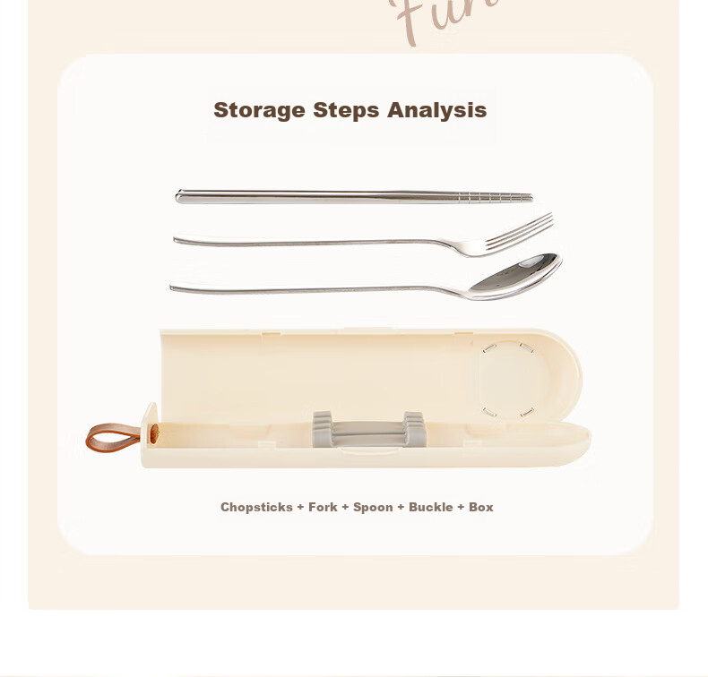 Guangyi Chopsticks, Tableware Set, 316L Stainless Steel Chopsticks And Spoon Set for Students And Office Workers, Portable Cutlery GY7428 7