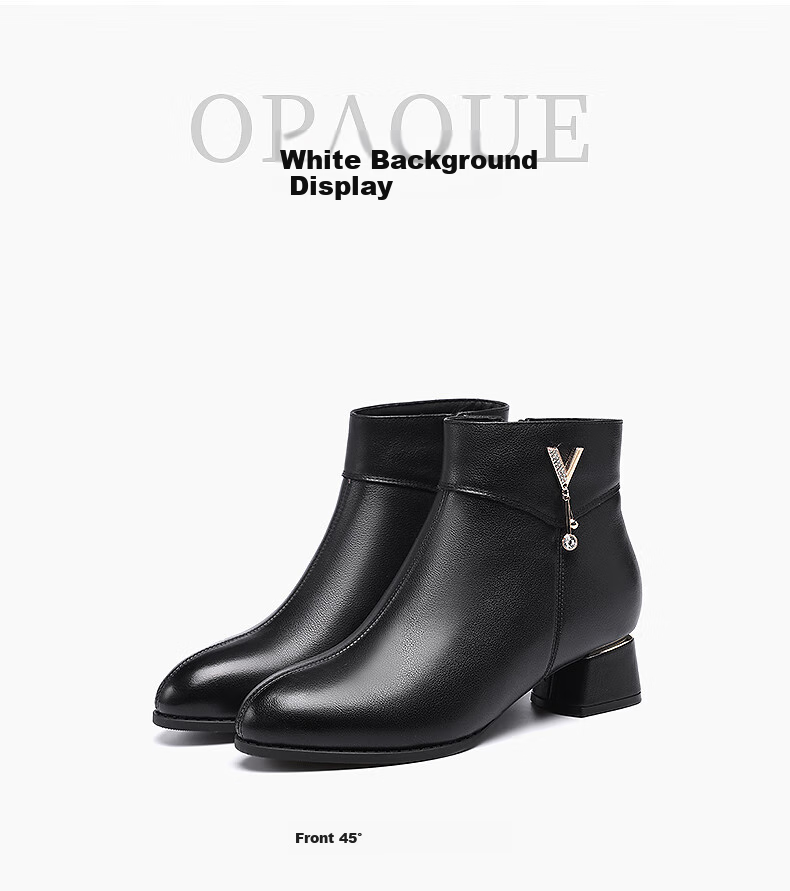 RED DRAGONFLY Short Boots, Fashionable Shoes with Fleece Lining, Warm Mom Shoes, Versatile Commuter Style, Chunky Heel, Height-Increasing, WLC445181C, Black, Size 40 10