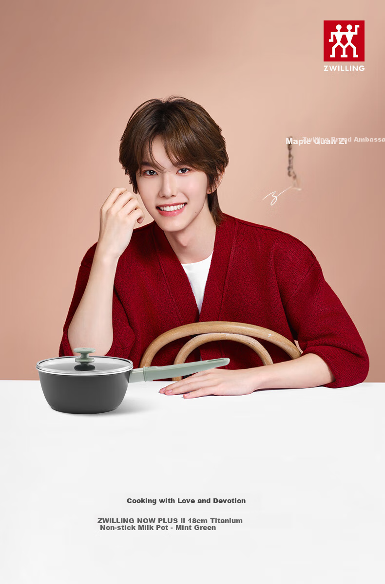ZWILLING Titanium Non-Stick Milk Pot, Flat-Bottom Baby Food Pot, Noodle Pot, NowPlus II 18cm Single-Person Small Cooking Pot 1