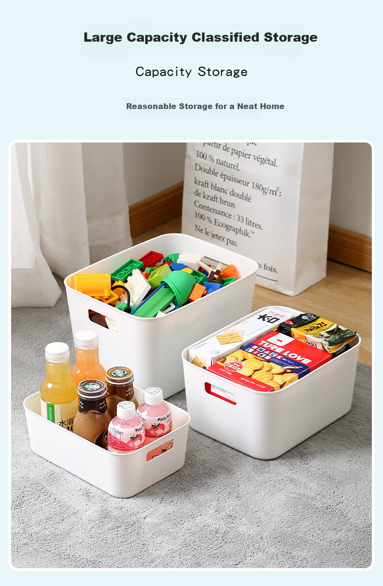 Youjialiangpin Storage Box, Desktop Organizer Basket, Multi-Purpose Cosmetic Storage Container, Japanese-Style Simple Clutter Organizer Box, Parts Box, Small Size 4