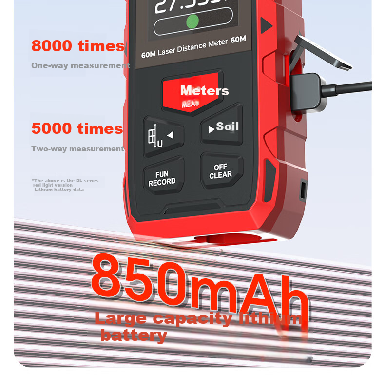 DELIXI ELECTRIC Green Light Laser Distance Meter Cross Line Tape Measure 3-in-1 High Precision Multifunction Electronic Ruler Lithium Battery Version 100m 13