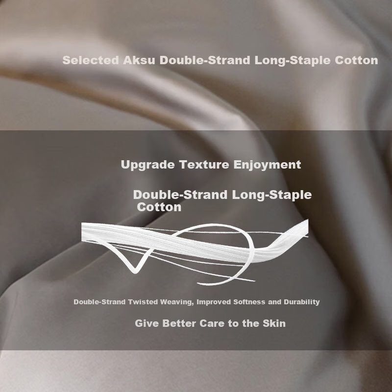 Huangchaojiasi Pure Cotton Four-Piece Bedding Set, 60 Thread Count, 100% Cotton Bedsheet Duvet Cover Set, Duvet Cover 200*230cm, for 1.5/1.8 Meter Bed