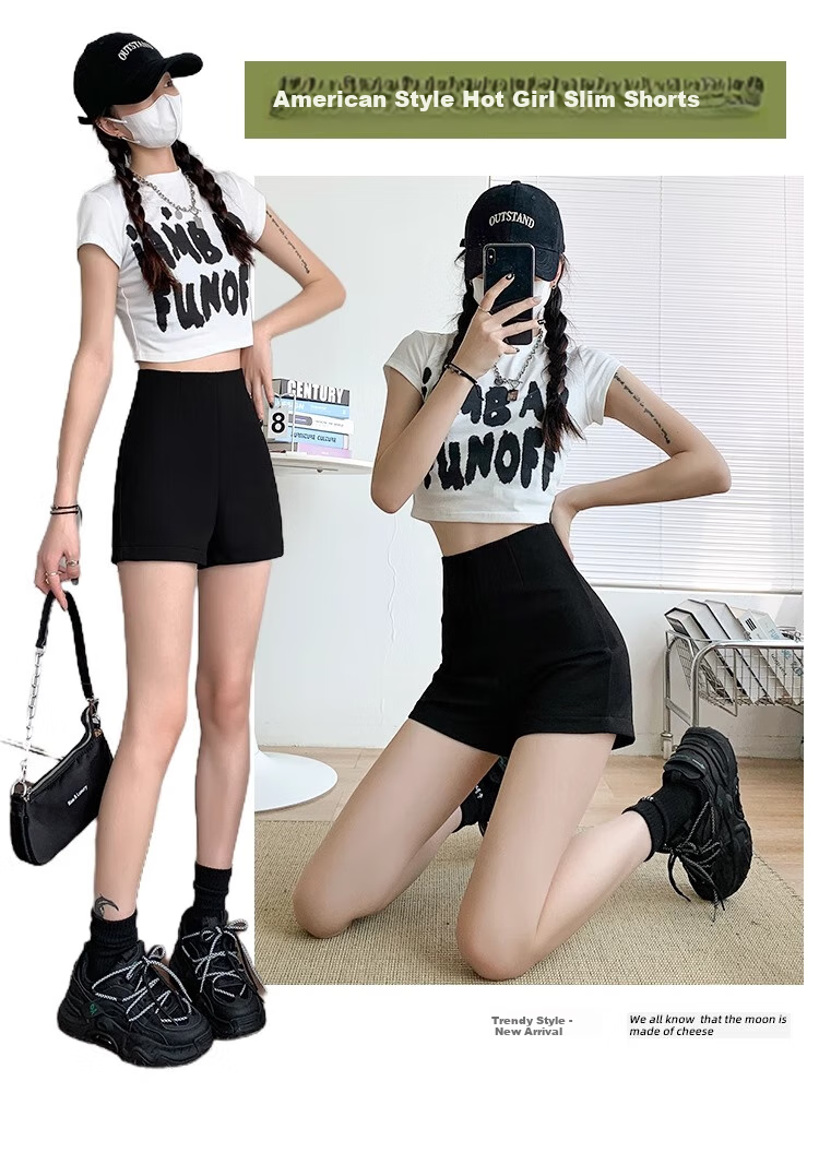 Yishangmei Black Suit Shorts, Summer Women's Wear, 2026 New American Style Hot Girl Sports Casual Hot Pants, Slimming And Fitted 3