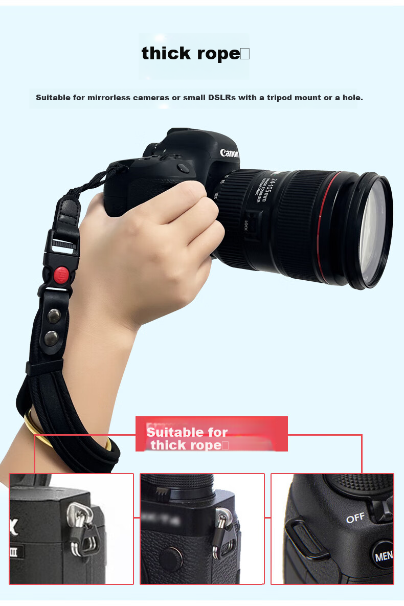Shilifan Camera Wrist Strap, Mirrorless Camera Strap, DSLR Strap, Suitable for Sony, Canon, Nikon, Fuji Cameras, Camera Accessories, Black Braided Camera Wrist Strap 7