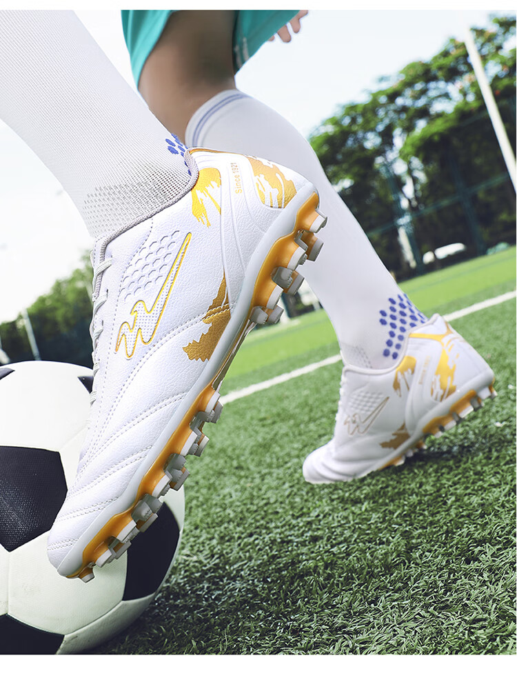 Shuangxing Men's TF Soccer Shoes, Black, Size 35, Adult and Youth Professional Training and Competition Cleats for Children and Students 2