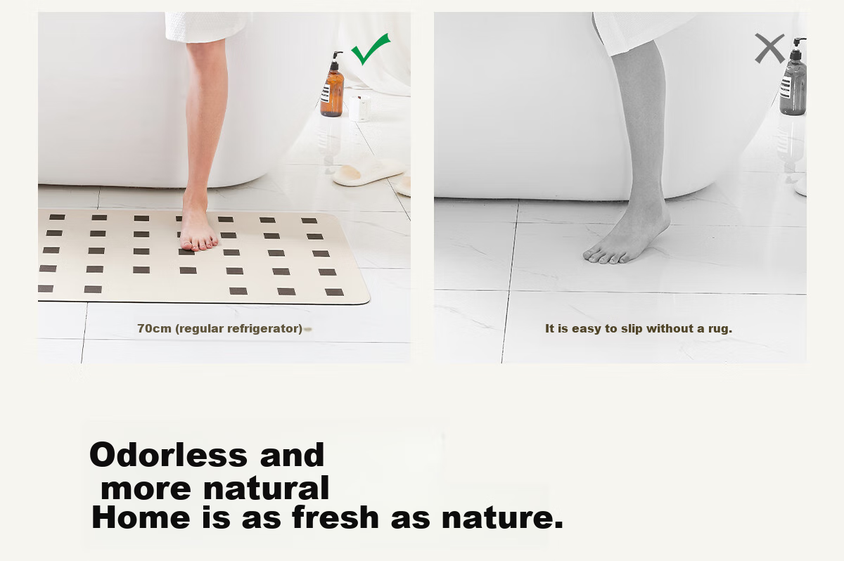 Shengwaluding Bathroom Mat, Water Barrier Non-Slip Thickened Foot Mat, Washroom Entrance Absorbent Floor Mat Carpet Upgraded Version 40*60cm 11
