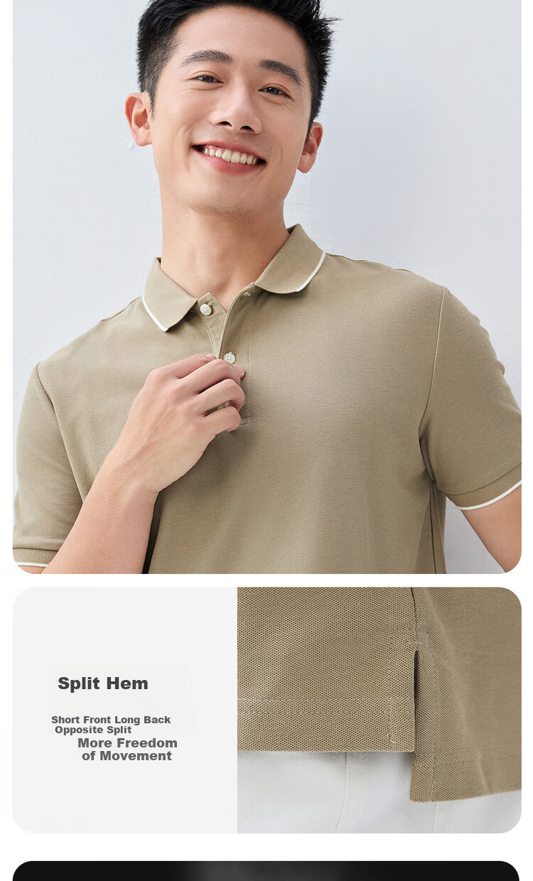 Giordano Polo Shirt for Men, Honeycomb Mesh Pique Fabric, Men's Collared Top Polo Shirt Short Sleeve 01011425 5
