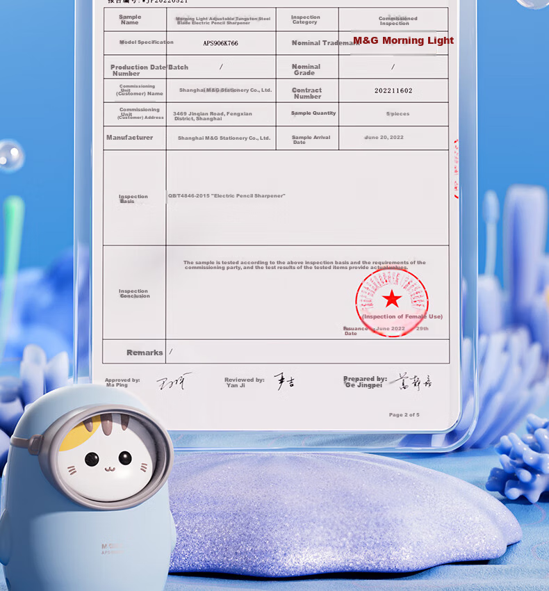 M&G Stationery Electric Pencil Sharpener, Semi-Automatic Pencil Sharpener, Rotary Pencil Sharpener, Three-Level Thickness Adjustment, Dual Power Supply, Diving Bear Design, Birthday And Graduation Gift 15