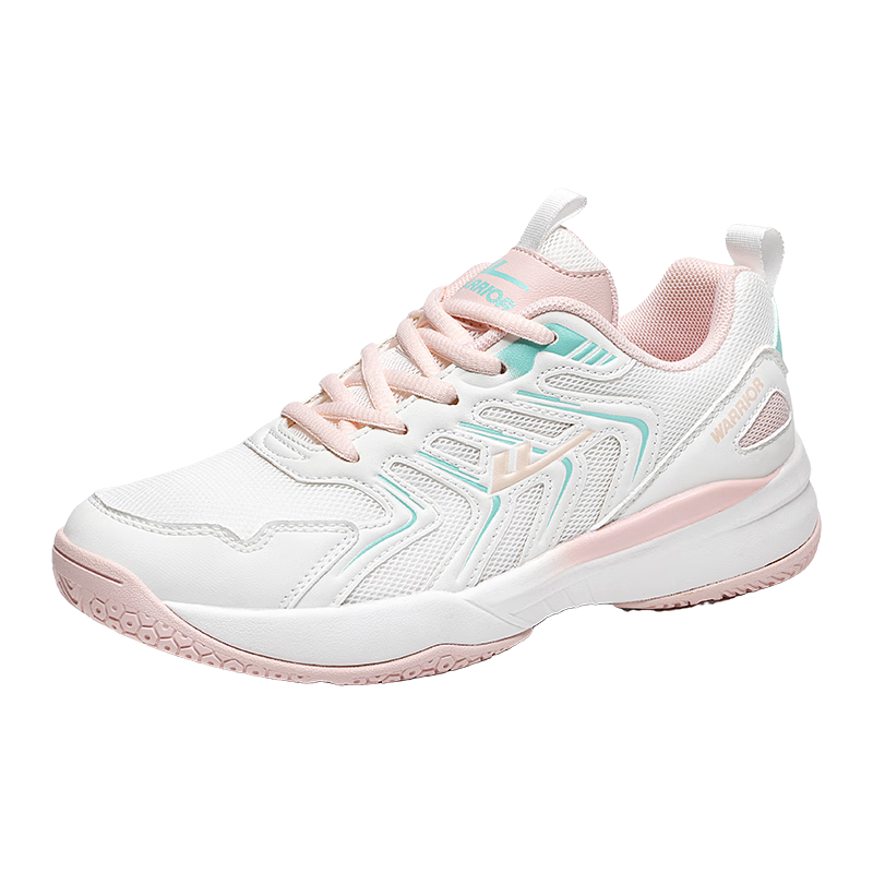 Warrior Badminton Shoes Table Tennis Shoes Tennis Shoes Training Shoes Unisex Parent-Child Model 1033 Size 40 White Pink