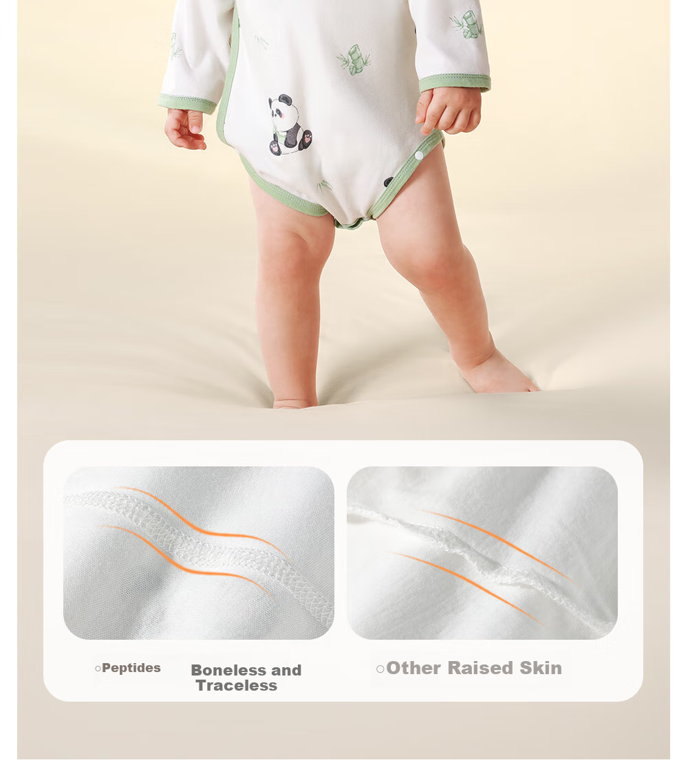 Beitaisi Baby Clothes, Spring And Summer Long-Sleeve Bodysuit, Newborn Infant Belly Protection Clothing, Small Age Pure Cotton Onesie 26