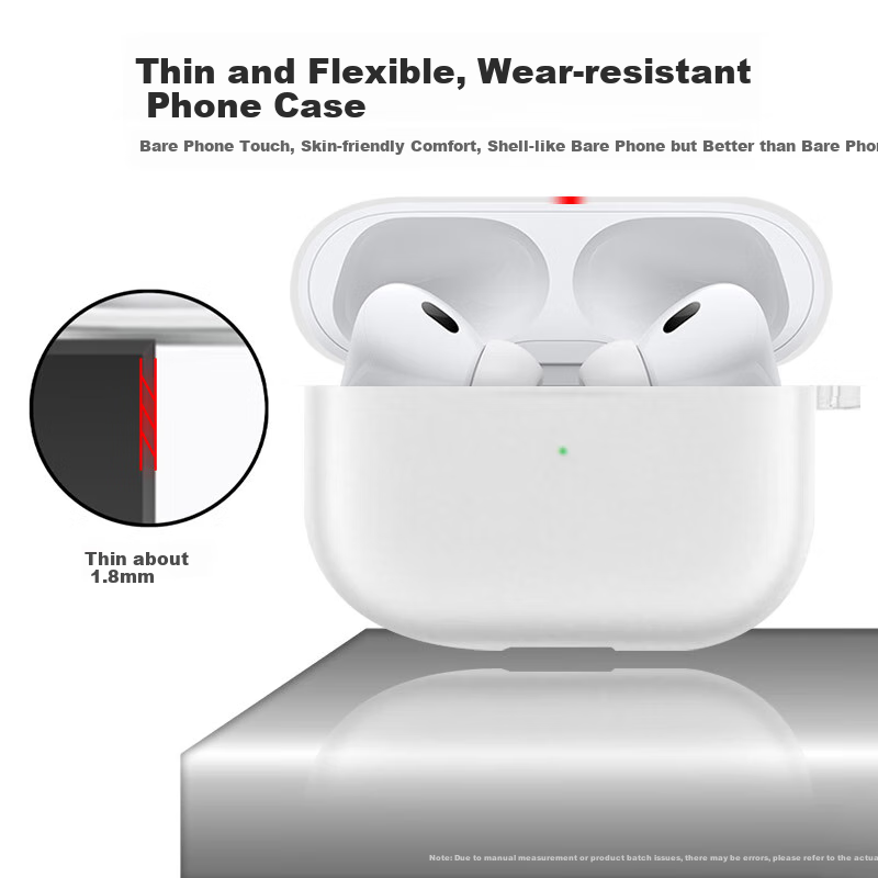 KMaxAI Matte Protective Case for Apple AirPods Pro 3, Simple Solid Color Soft Shell with Lanyard, Apple True Wireless Earphones Third Generation C-Type Charging Case Cover, Translucent White