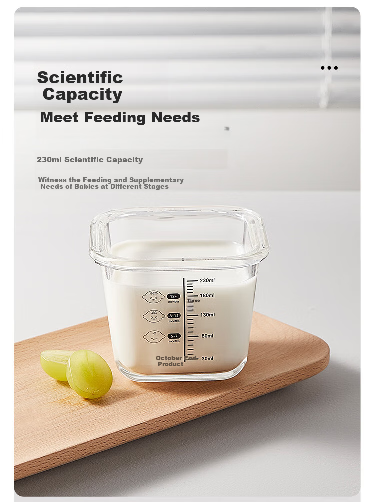 Shiyuejiejing Baby Food Storage Container, Glass Food Preservation Box, Infant Food Storage Jar, Suitable for Steaming, Cooking, And Freezing 6