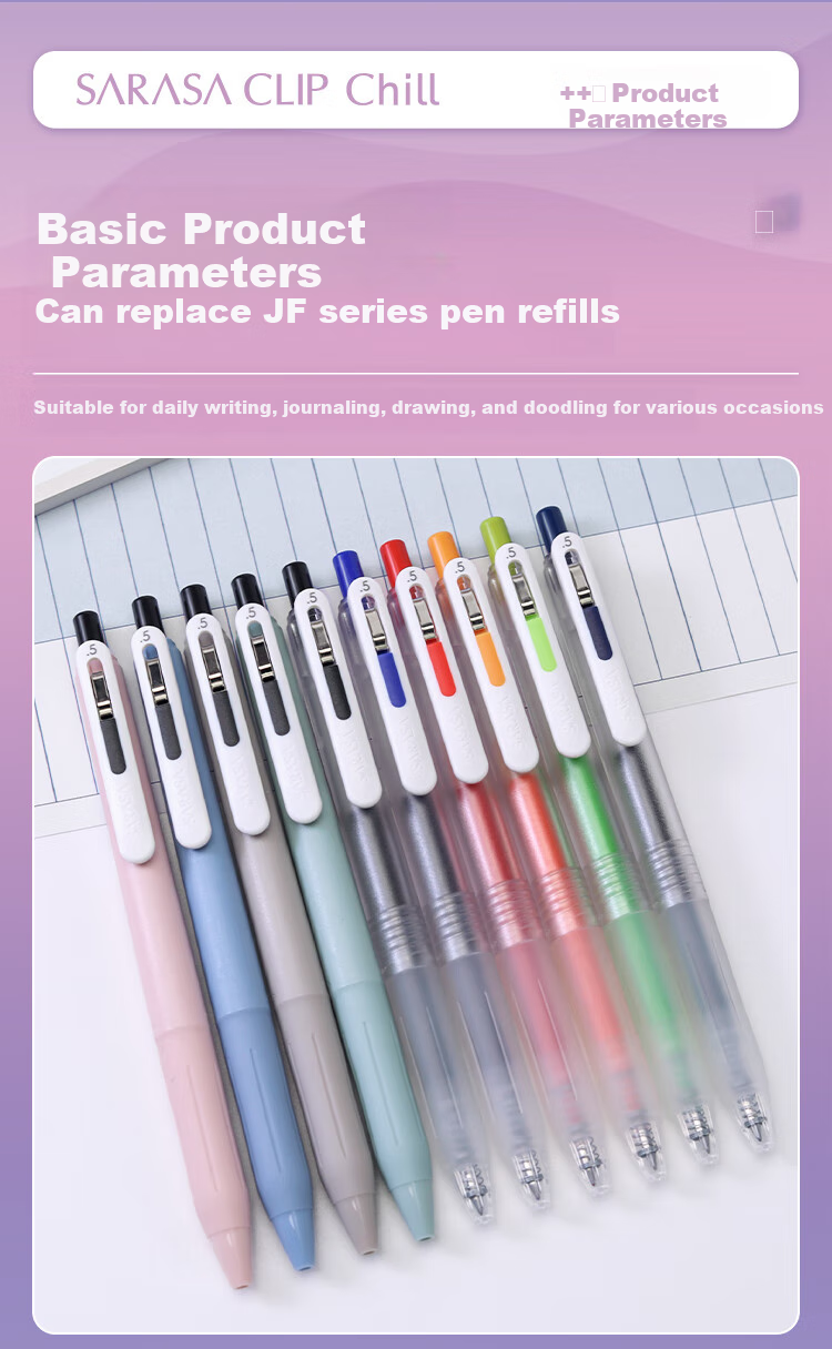 ZEBRA Chill Gel Pen, 0.5mm, Signature Pen for Students' Exams And Practice, Stylish Learning And Office Stationery, JJ118 Transparent Barrel, Single Pen in Black 9