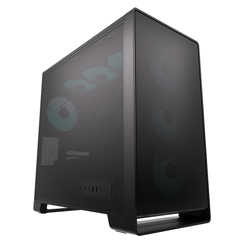 Golden Field Zufu Black Desktop PC Performance Cooling Case Compatible with 360mm Water Cooling/MATX Motherboard/Type-C/Omnidirectional Airflow Six-Sided Mesh Cooling Case