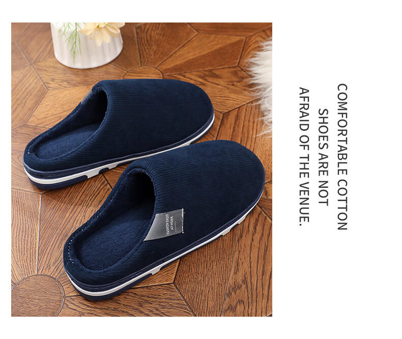 TZLDN Women's Cotton Slippers 2025 Autumn Winter New Warm Corduroy Fleece Slippers for Men and Women Couples 2