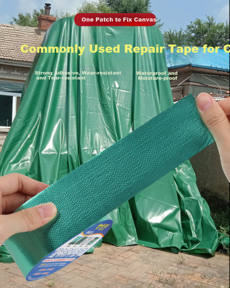 Mileqi Tarpaulin Repair Tape, Strong Adhesive And Anti-Aging, Canvas Tarpaulin Patch for Holes And Rain Leakage, Truck Tape, Green - 5cm Wide * 8m Long 1