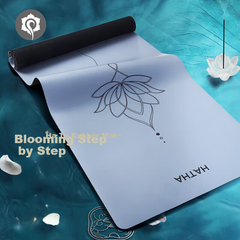 Hata Professional Yoga Mat, Natural Rubber, Non-Slip, Moisture-Absorbing PU, Quiet And Shock-Absorbing Exercise Mat for Home Use, Women's Fitness