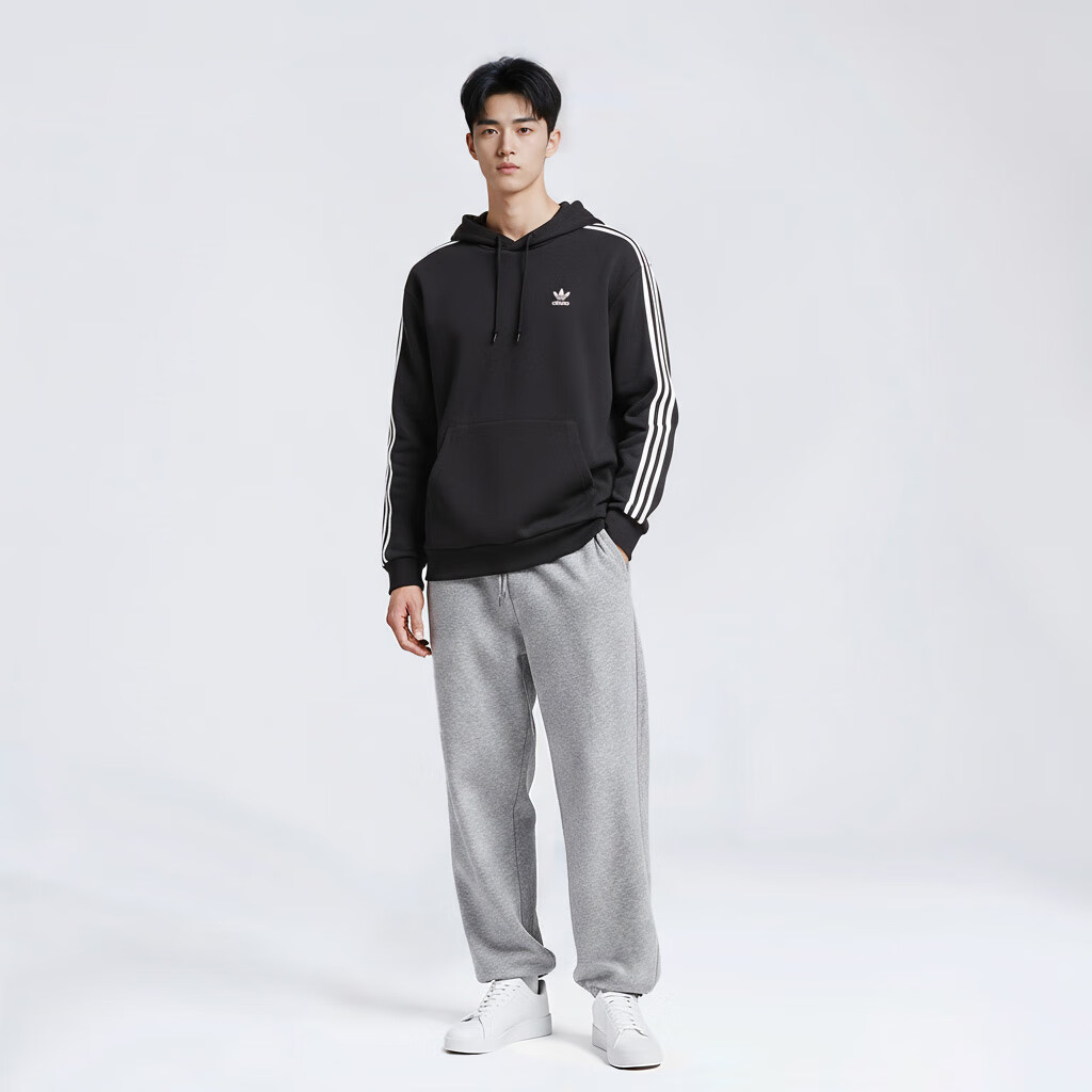 Adidas Originals Men's BAGGY HOODIE KD1860 Black Size S 4