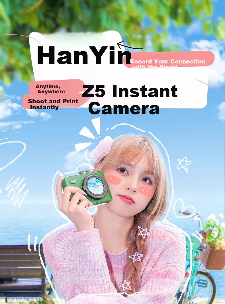 HPRT Z5 Instant Camera, Yellow, Photo Printing Instant Camera, High-Definition Hot-Smooth Coating, Birthday Gift, Student Children's Gift, Women's Travel Photography Printer 1