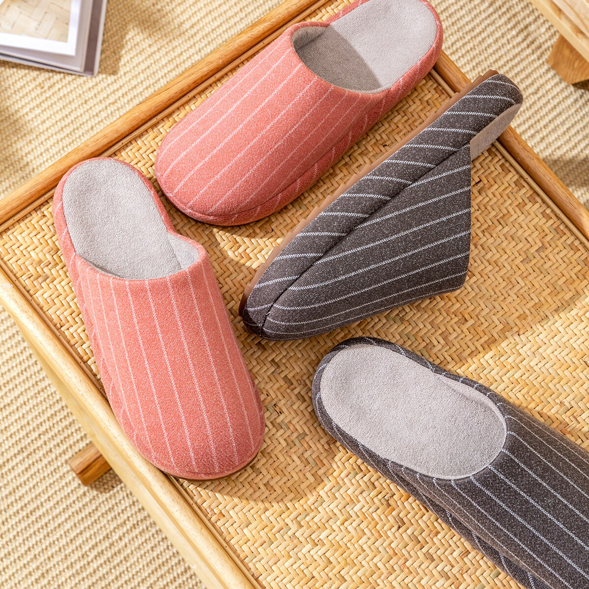 TZLDN Men’s Cotton Slippers with Beef Tendon Sole 2025 Autumn Winter Indoor Non-Slip Warm High-End Couple’s Cotton Shoes Men’s Version 1