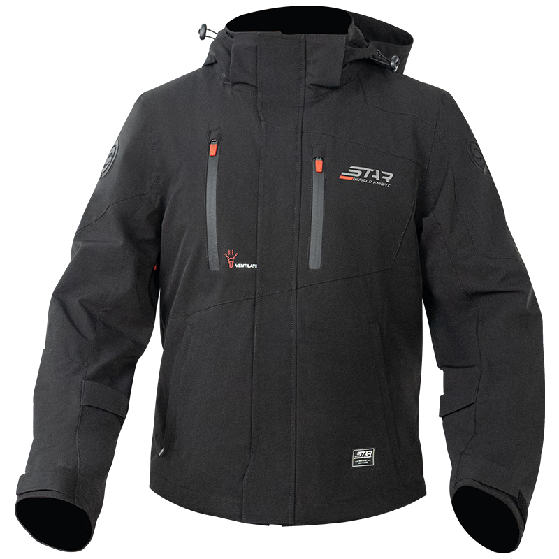 STAR FIELD KNIGHT Motorcycle Riding Jacket for Men, All-Season Use, Warm Fleece-Lined, Anti-Freeze, Water-Resistant, Motorbike Riding Windproof Coat, Size L
