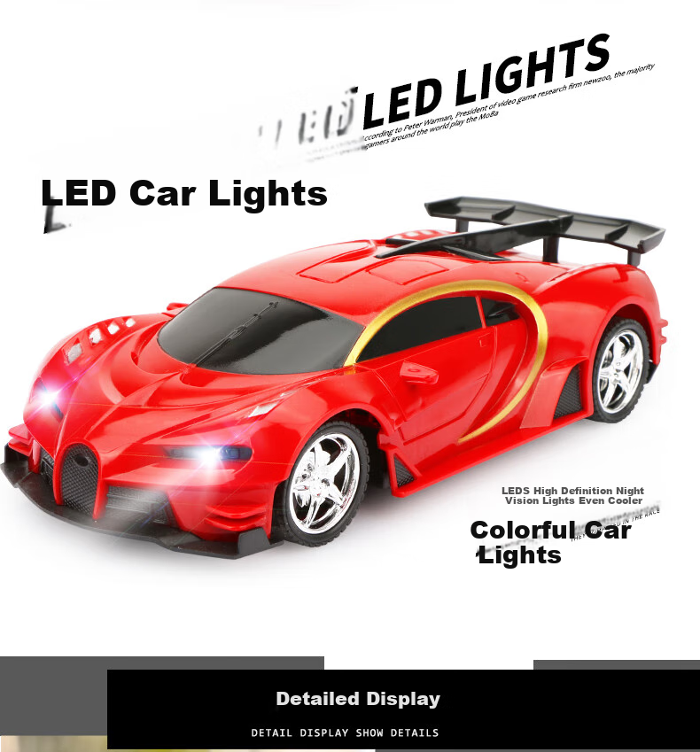 Guanchao Children's Toy, Boys' Birthday Gift, RC Remote Control Car for Ages 3-6, Electric Bugatti Racing Car, Educational Toy 6