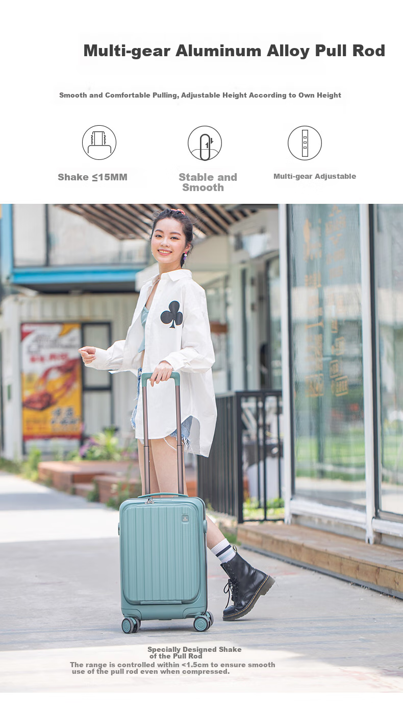 CROWN Large Capacity Aluminum Frame Suitcase Trolley Case 5308 Iron Gray Zipper 20-Inch Carry-On Expandable by 18% 7