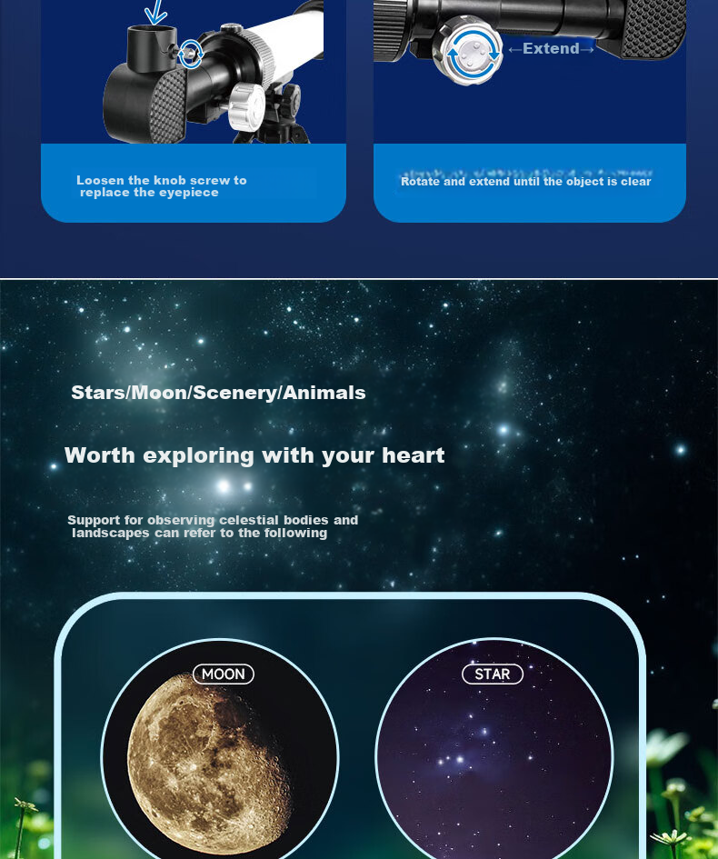 Huge Astronomical Telescope, Stargazing And Moon Viewing, High Magnification, High Definition, Professional, Elementary School Students' Introduction, Children's Toy, Children's Day Gift 10