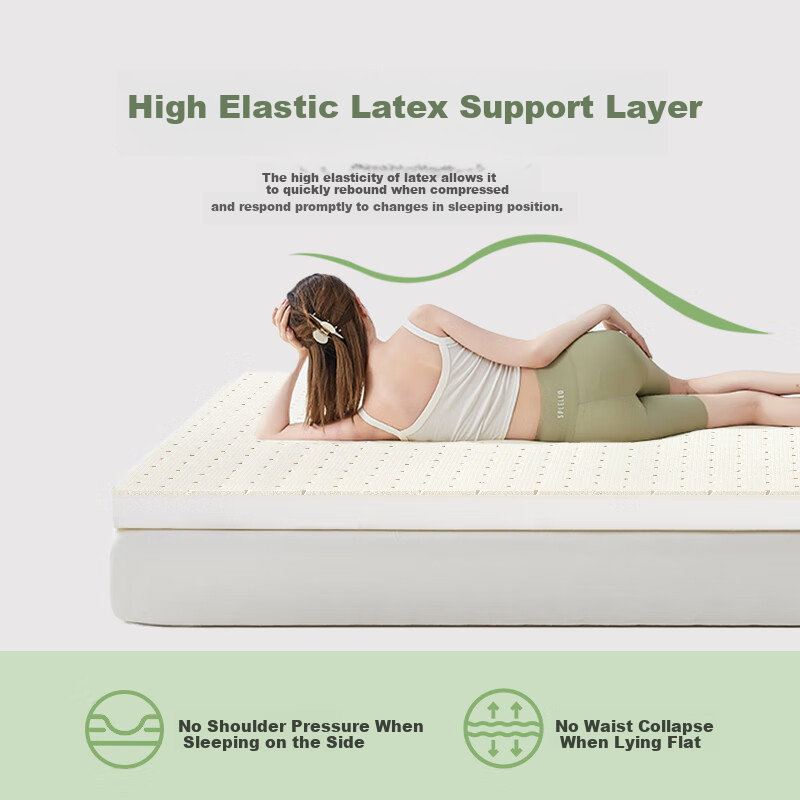 Mengyishu Latex Foam Mattress, 0.9x2m, Imported from Thailand, Rubber Material, Suitable for Student Dormitory, Single Bed, Rental Apartment, Tatami Soft Pad