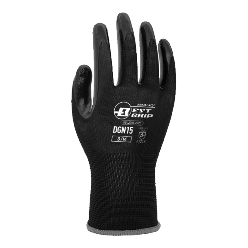 Henghui Nitrile Rubber Work Gloves, Thickened Wear-Resistant Non-Slip Rubber, Industrial Construction Protection for Work, DGN15 [12 Pairs]