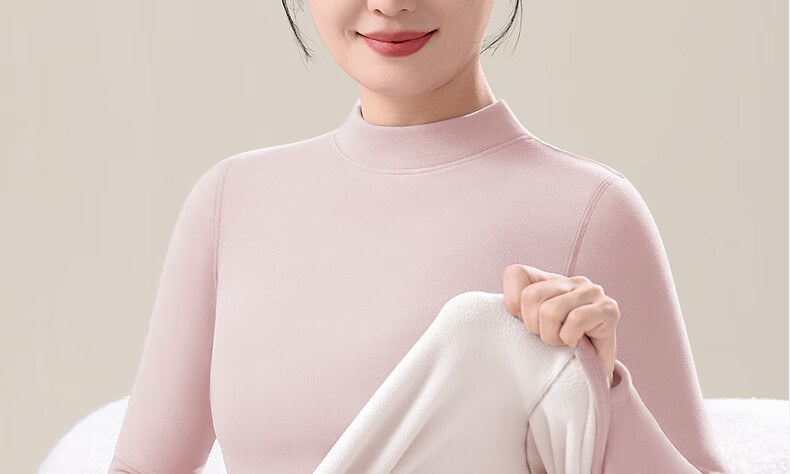 Urban Beauty Class A Middle-aged and Elderly Women's Thermal Underwear Set with Extra Thick Fleece Lamb Wool, Autumn Top and Bottom, 2XL 3