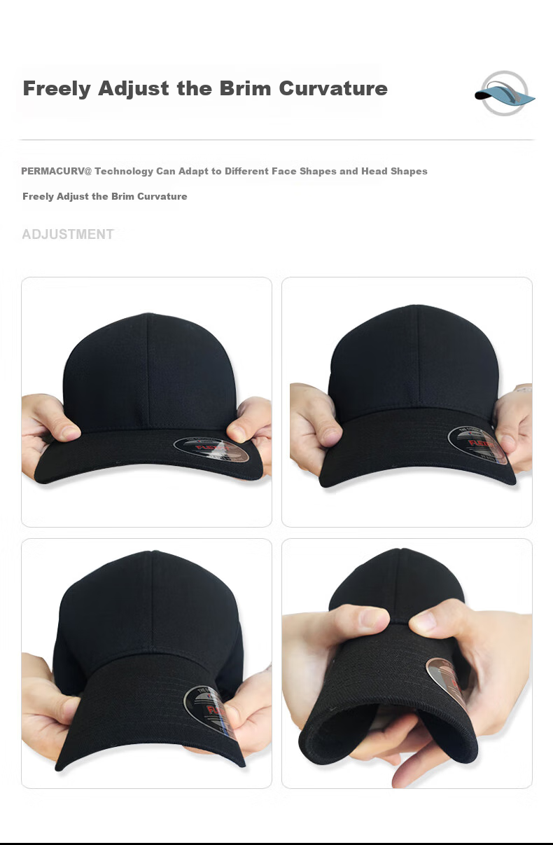 FLEXFIT, Same Style As Mei Team, Fully Enclosed Large Brim Baseball Cap for Men And Women, High Crown Sun Protection Visor Cap, Outdoor Casual Hat 9
