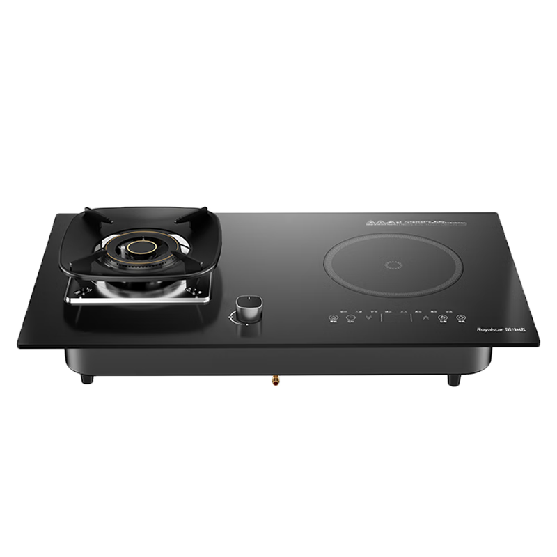 Royalstar Extraordinary Series Dual Fuel Gas Stove Built-in Double Burner Natural Gas One Gas One Electric Integrated Stove 70% Thermal Efficiency JZDT-30B1 Right