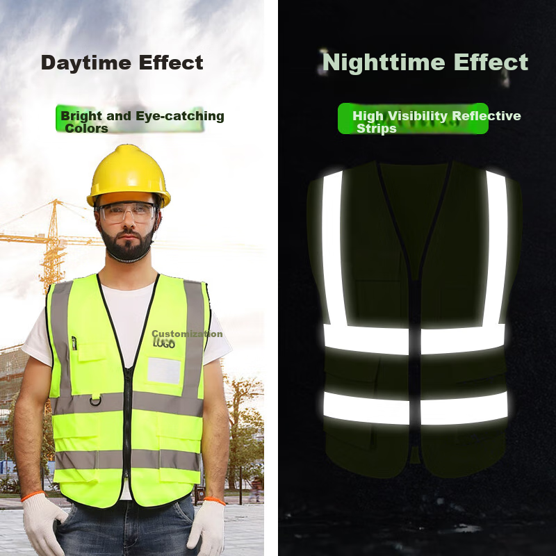 Keluni Reflective Vest with Multiple Pockets for Sanitation Workers, Command Emergency Rescue Sanitation Work Uniform, One Size Fits All X-XXL