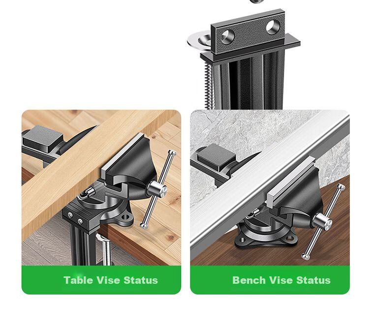Baolian Bench Vise, Small Multifunctional Household Universal Mini Bench Vise, Workbench Flat-Jaw Small Vise, Bench Woodworking Clamp 4