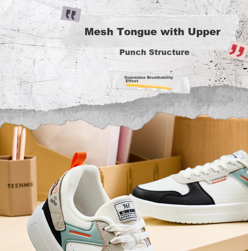 361° Men's Sports Shoes, Spring And Summer Retro Versatile Thick-Soled Warm White Casual Sneakers, Model 672136611-10 4