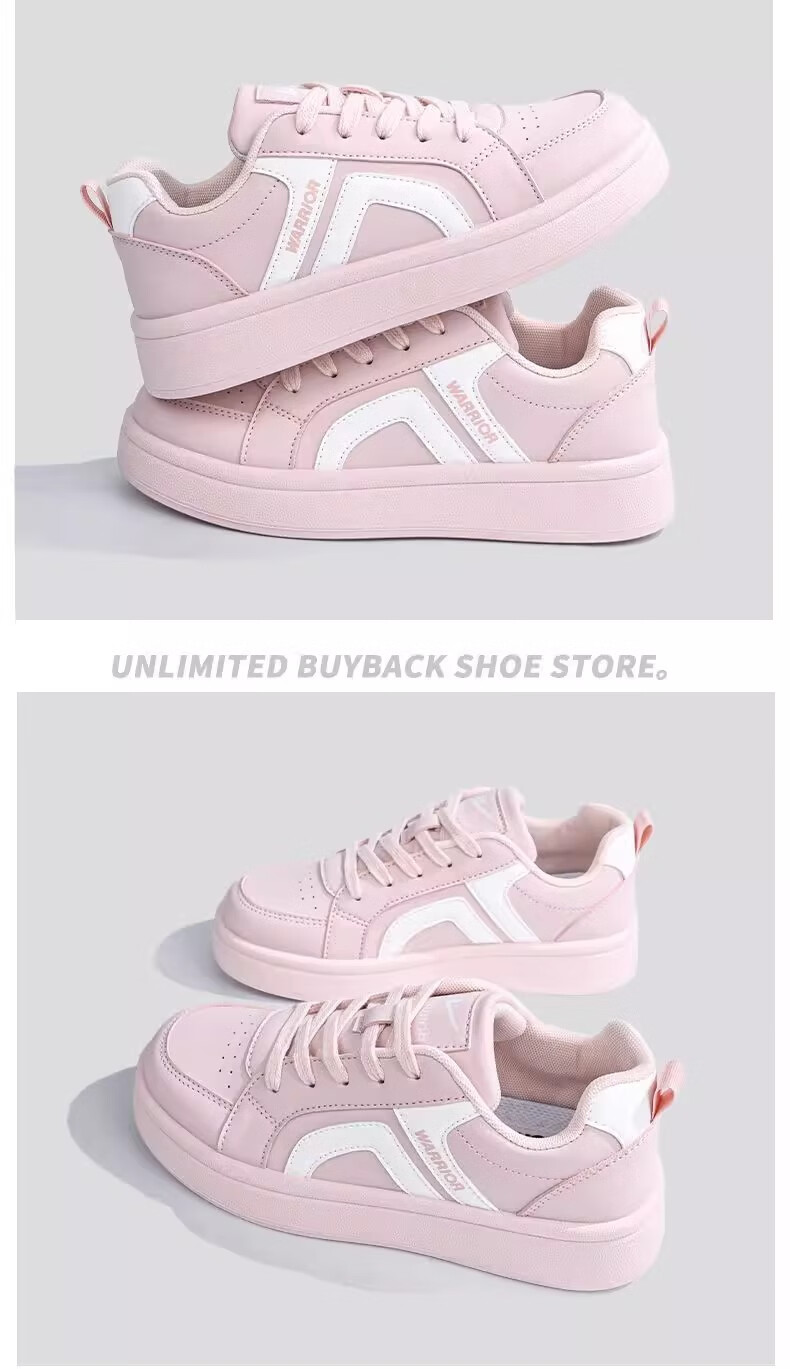 Warrior Women's Shoes, Women's Training Shoes, New Spring 2026 Leather Sneakers, Thick-Soled Heightening Versatile Casual Student Sports Shoes 4